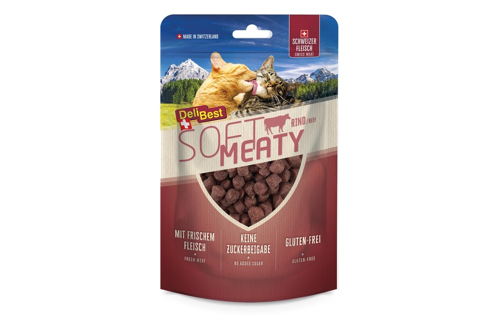 DeliBest Soft Meatys à base de viande bovine suisse, 100 g