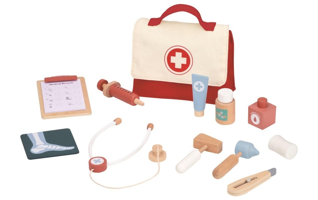 Spielba Holzspielwaren Mallette de médecin