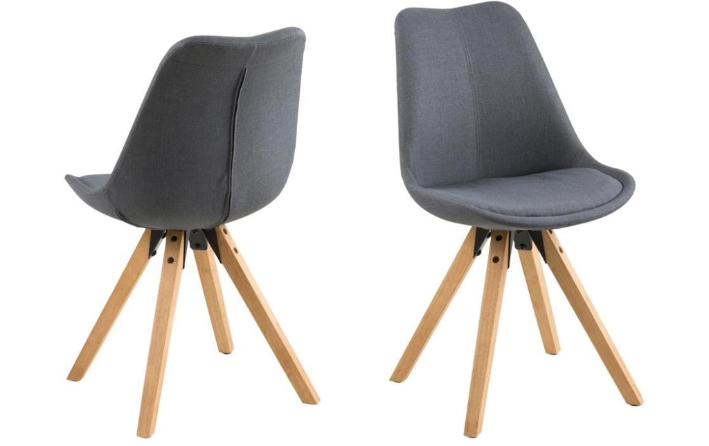 AC Design Chaise Dima 2 pièces, Gris foncé