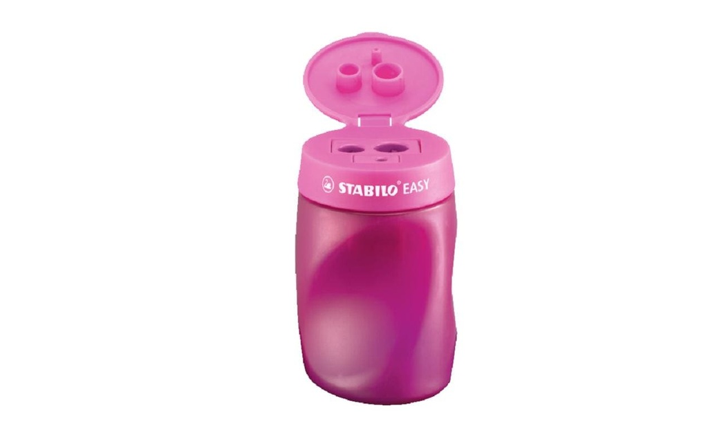 STABILO Taille-crayon Aiguisoir EASY 3 en 1 pour gauchers Rose