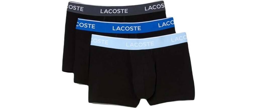 Lacoste Lot de 3 boxers Noir/Bleu foncé, M