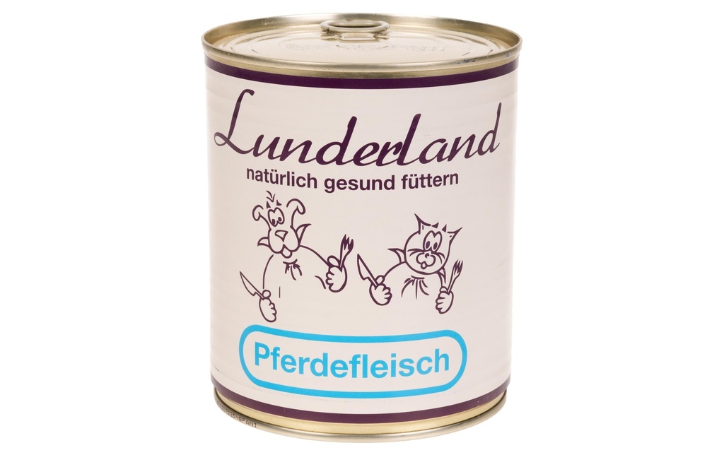 Lunderland Alimentation humide Viande de cheval, 800 g