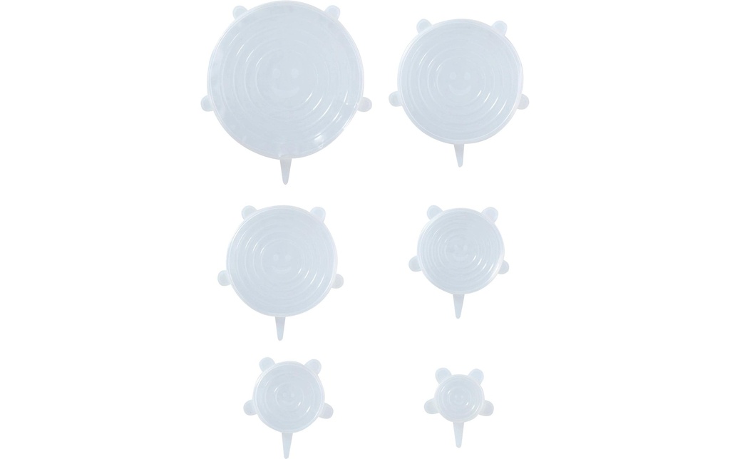 alpina Kit de couvercles flexibles 6 pièces, Transparent