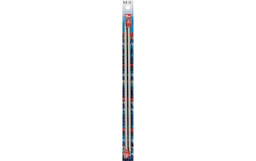 Prym Aiguilles à tricoter pour vestes Alu, gris 5.00 mm, 30 cm, carte 2 pièces