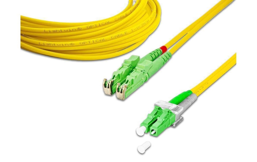 Lightwin Câble patch à fibre optique SM E2000/APC – LC/APC, OS2, Duplex, 1 m