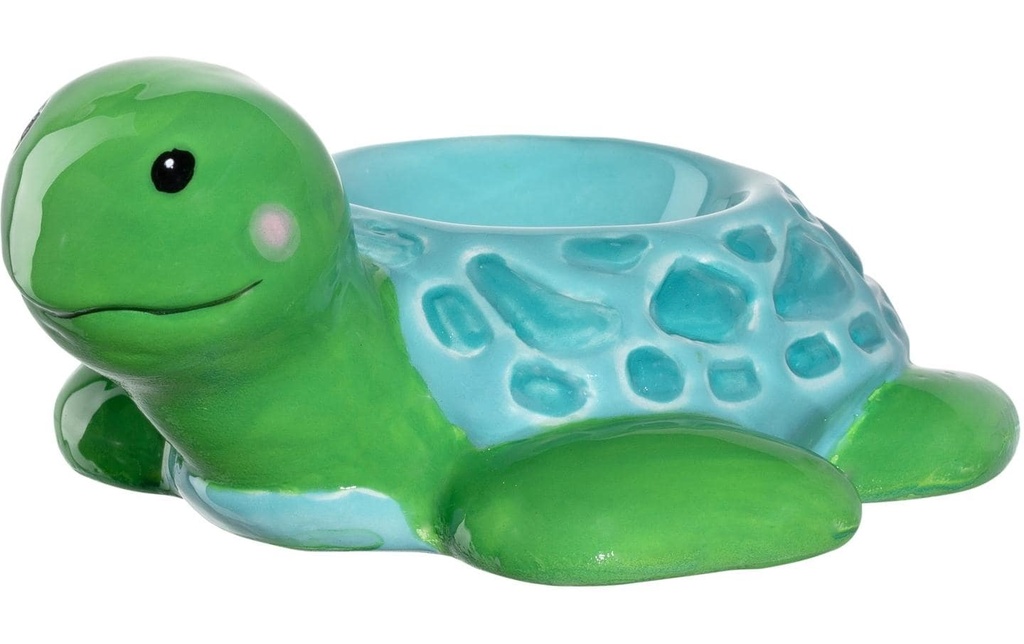 LEONARDO Gobelet à œufs pour enfants Avventura Tortue, Vert/Bleu clair