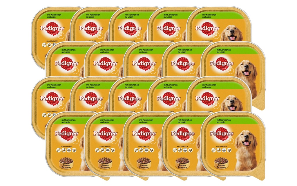 Pedigree Alimentation humide Adulte avec lapin, 20 x 300 g