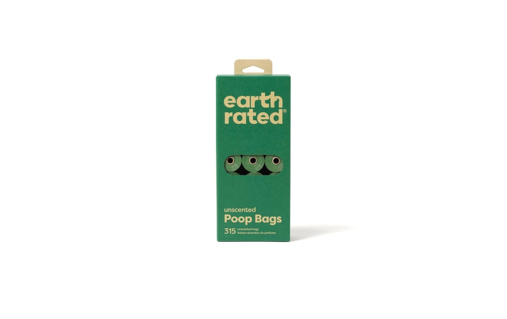 Earth Rated Sac à excréments de chien 21 rouleaux de recharge, 315 pièces, sans parfum