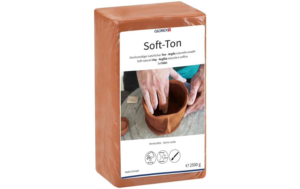Glorex Matière à modeler Tonalité douce 2500g, Terre cuite