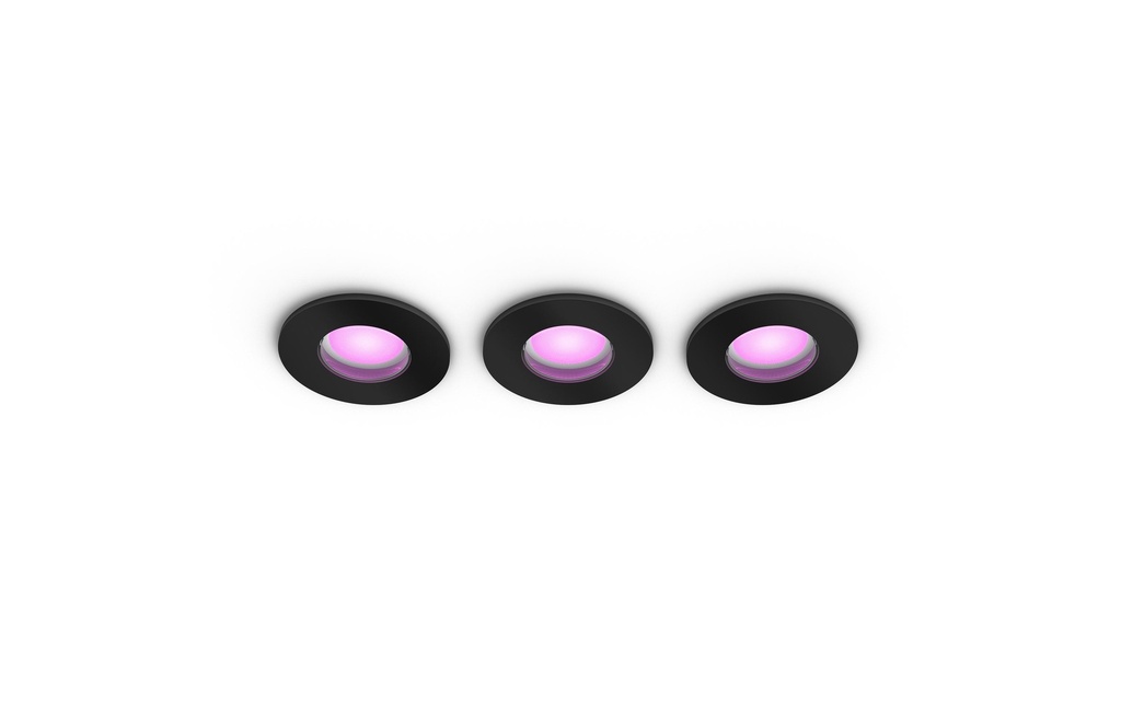 Philips Hue White & Color Ambiance Xamento Spots encastrés pack de 3 Noir