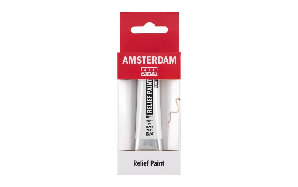 Amsterdam Peinture acrylique Reliefpaint 100 blanc couvrant, 20 ml 20 ml, Blanc