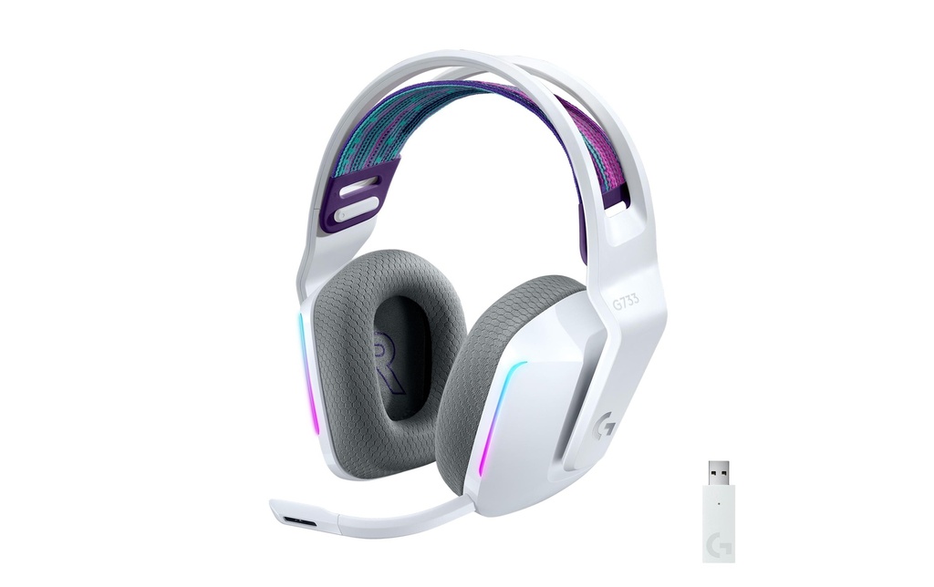 Logitech Casque gaming G733 Lightspeed Blanc