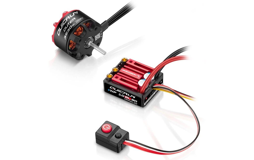Hobbywing Kits d’entraînement sans brosse Combo WP10BL80-G2 QuicRun 2200 kV