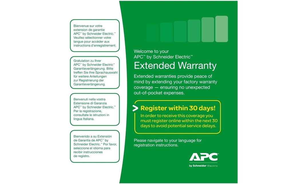 APC Extension de garantie WBEXTWAR1YR-SE-03 1 an