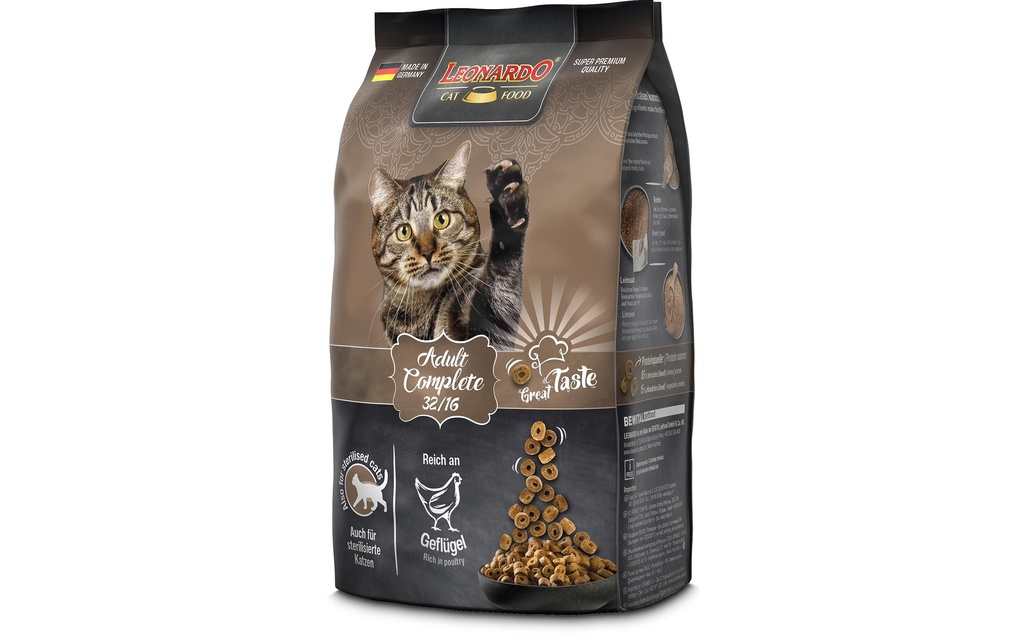 Leonardo Cat Food Alimentation sèche Adult Complete 32/16, 300 g