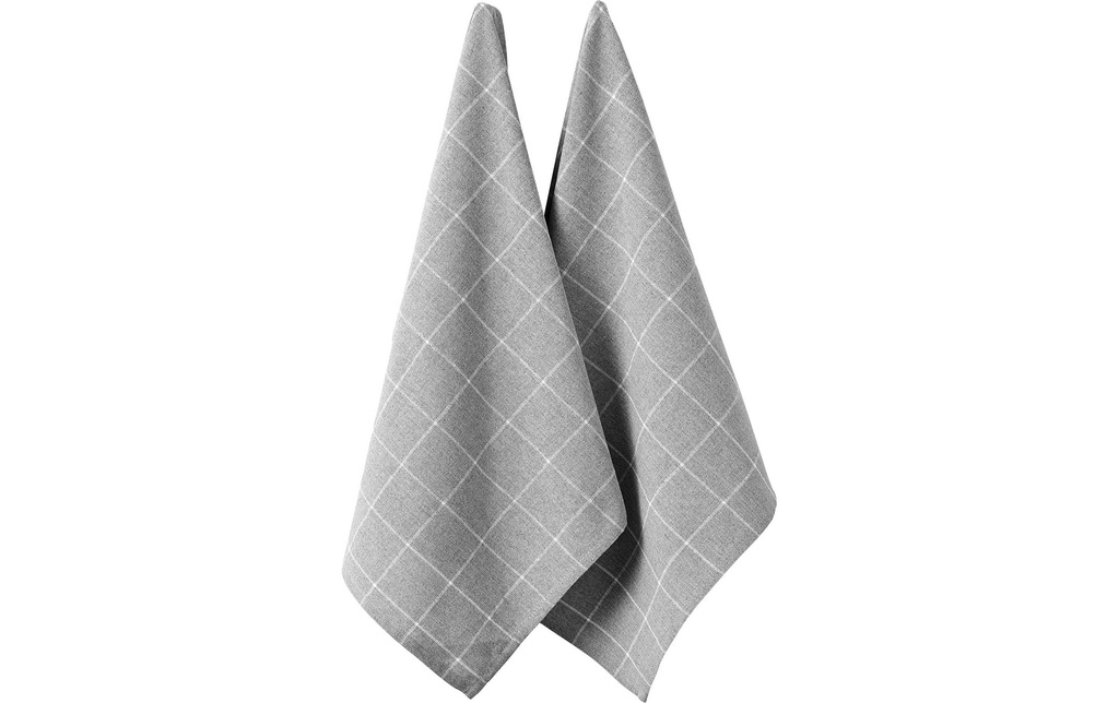 Ladelle Torchon pour la vaisselle Eco Check 45 x 70 cm, 2 pièces, Gris