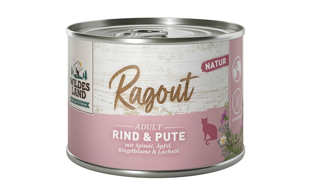 Wildes Land Alimentation humide Ragoût de bœuf et de dinde 6 x 180 g