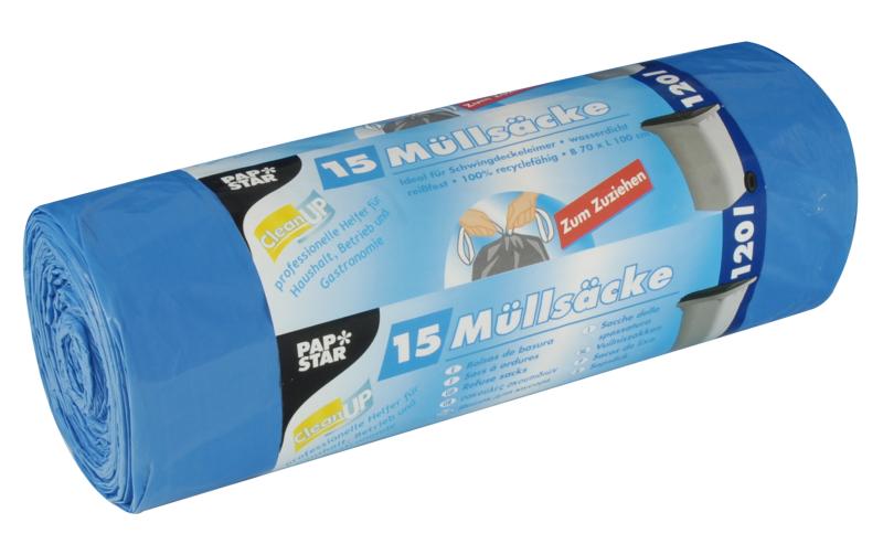 Weita Sac à ordures ménagères Papstar 120 l, 15 Pièce/s