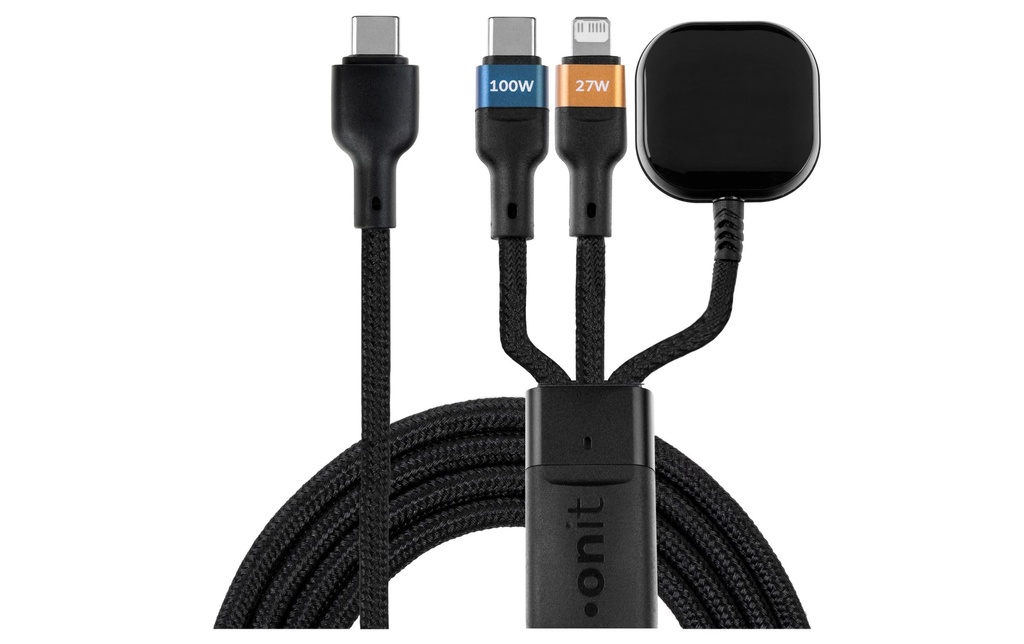 onit Câble USB 2.0 USB-C - Lightning/USB-C/Pad de chargement 1.2 m