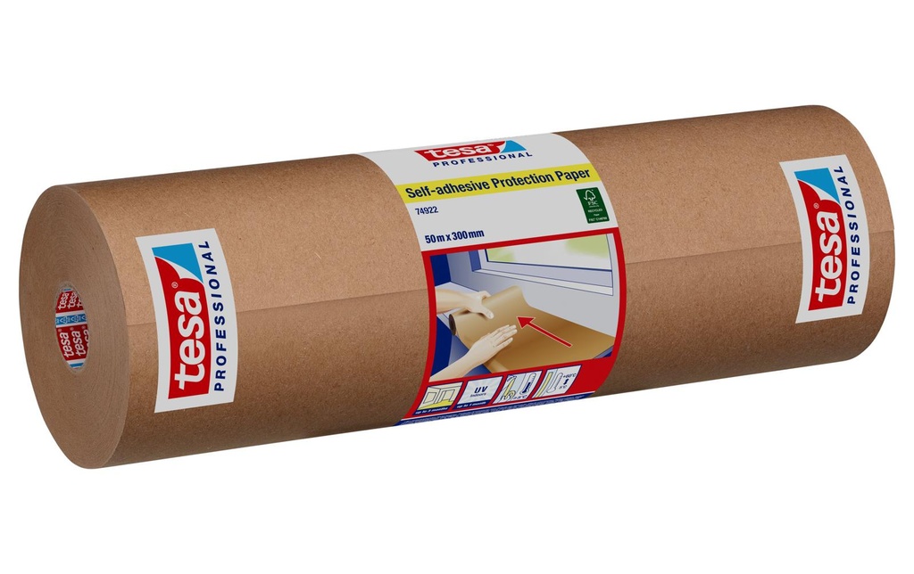 tesa Papier de protection autocollant 1x rouleau de 50 m x 30 cm