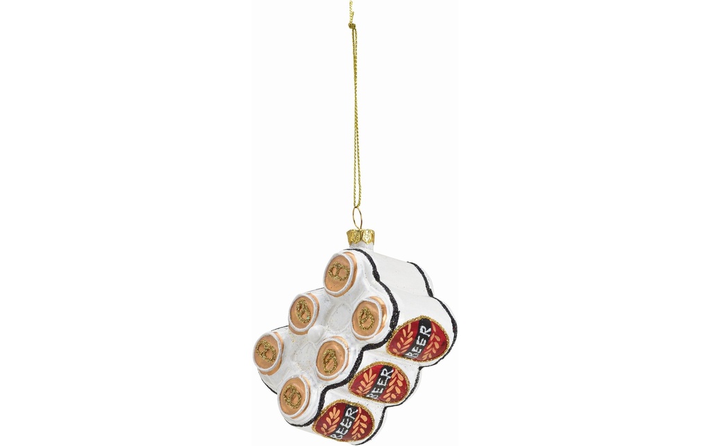 G. Wurm Boule de Noël Canettes de bière 5 x 8 x 5 cm , Blanc