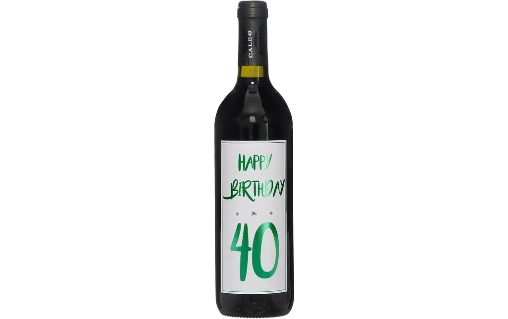 Dreams and Fantasy Idea regalo Vin rouge Happy Birthday 40 Vert, 750 ml