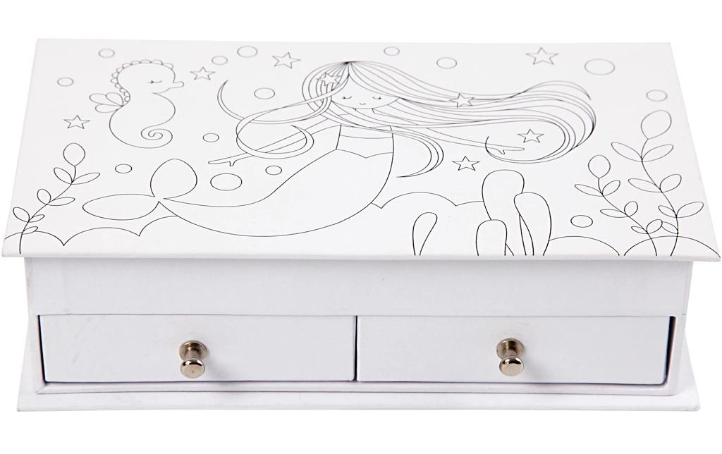 Creativ Company Boîte en carton Sirène 1 pièce, blanc