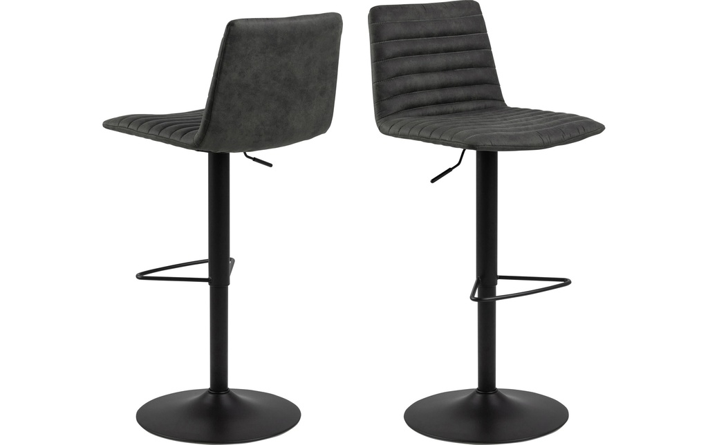 AC Design Tabouret de bar Kimmy, 2 pièces, 50 x 110.5 cm, Anthracite