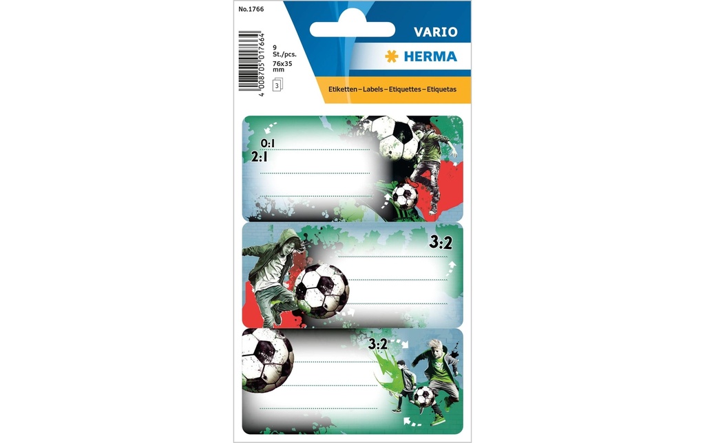 Herma Stickers Étiquettes scolaires Street Soccer 3 feuilles / 9 autocollants