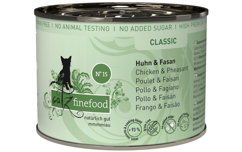 catz finefood Alimentation humide No.15 Poulet & faisan, 200 g