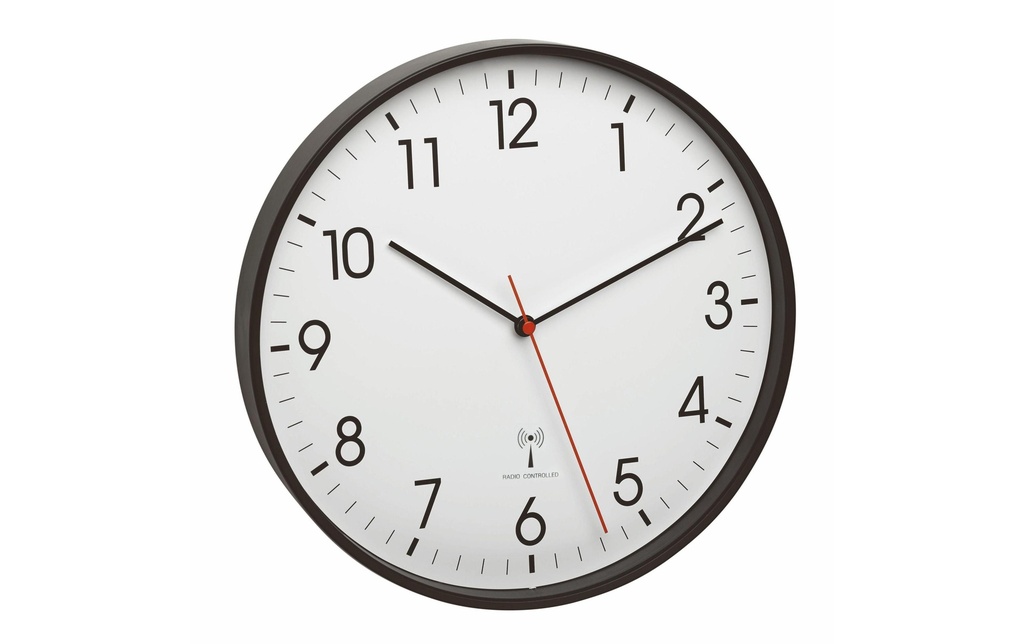 TFA Dostmann Horloge murale radio Ø 30.5 cm, noir