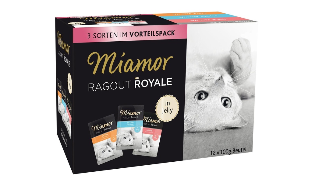 Miamor Alimentation humide Ragout Royale Gelée Multipack Dinde, saumon, veau