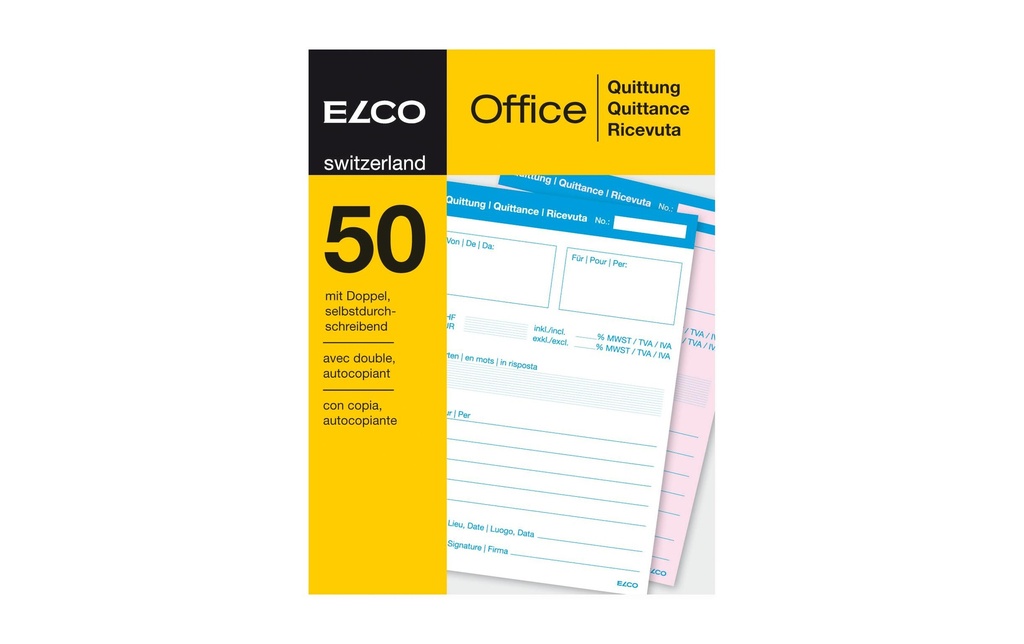 ELCO Bloc autocopiant Reçus A6
