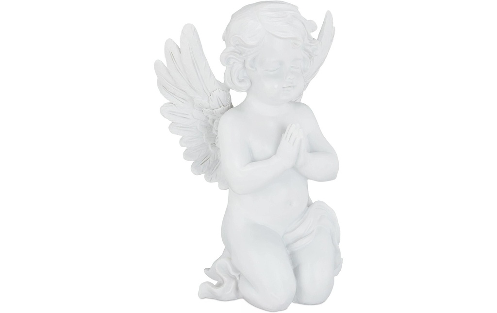 relaxdays Figure décorative Grabengel Blanc