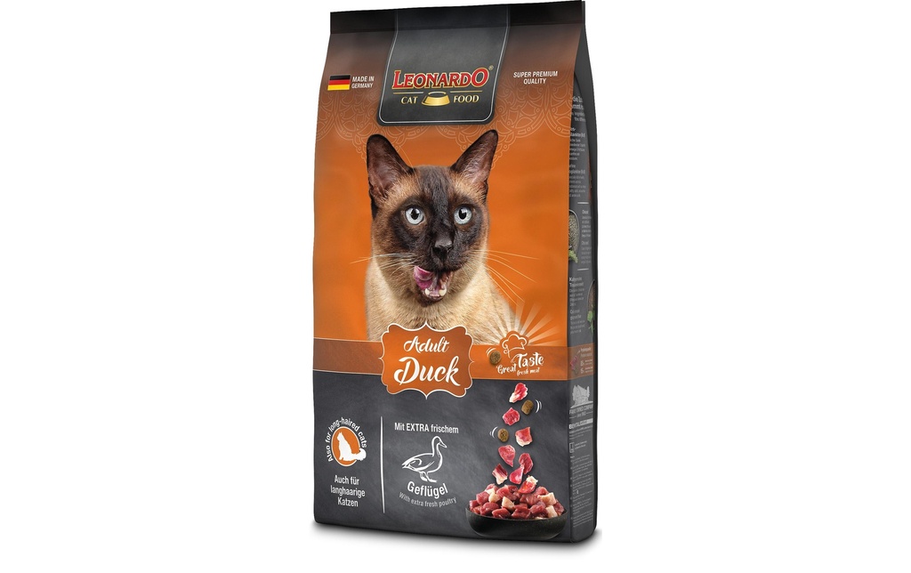 Leonardo Cat Food Alimentation sèche Canard adulte, 300 g