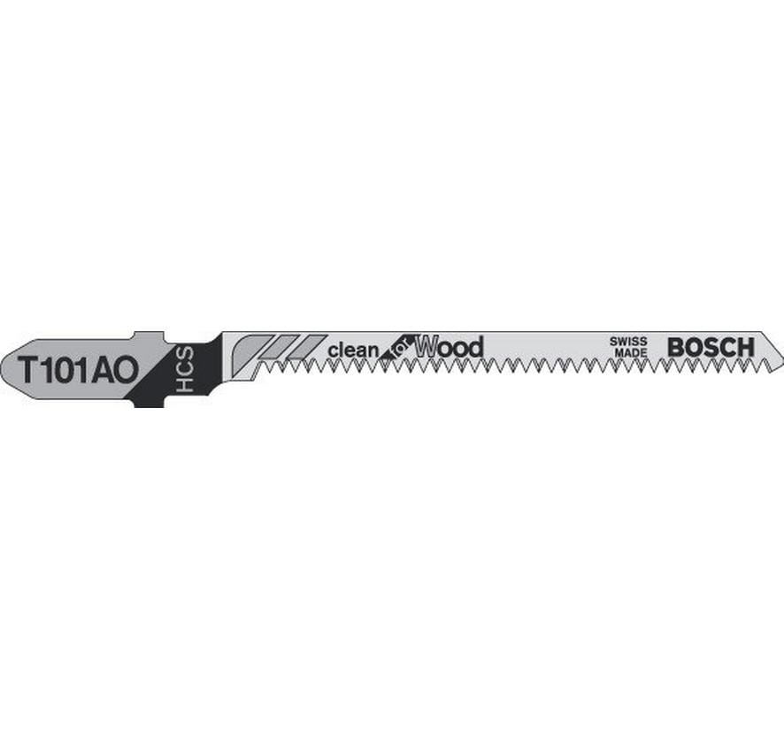 Bosch Professional Jeux de lames de scie sauteuse T 101 AO Clean for Wood, 5 pièces