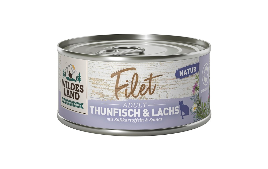 Wildes Land Collation pour chat Filet de thon & saumon 12 x 80 g
