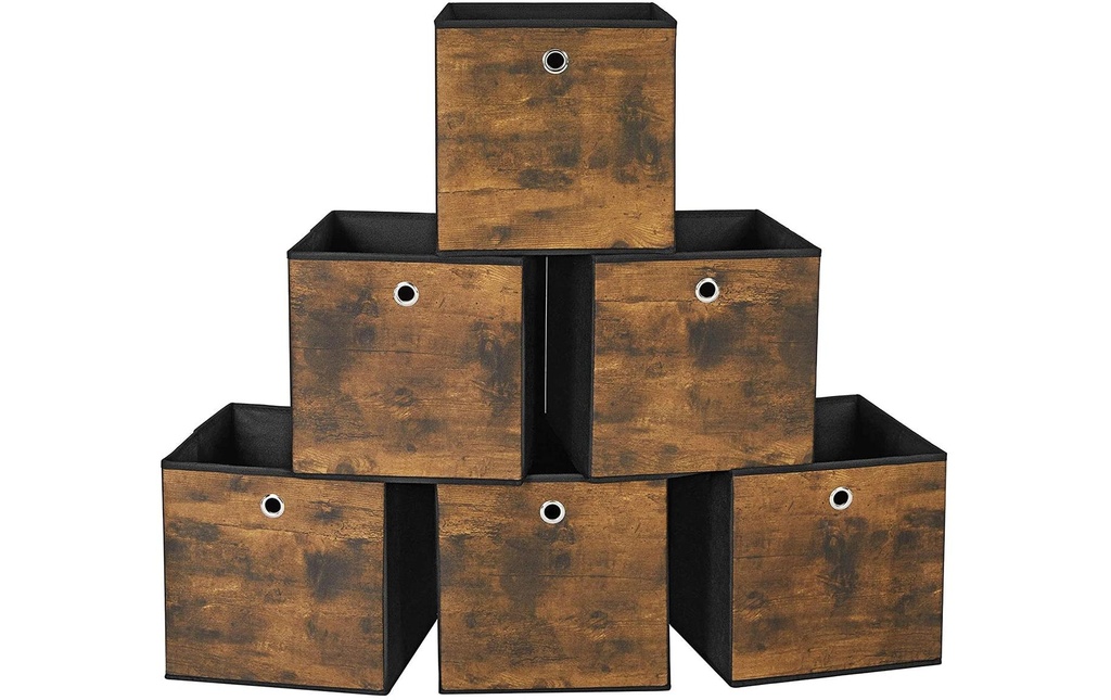 Songmics Boîte de rangement Lot de 6 Noir