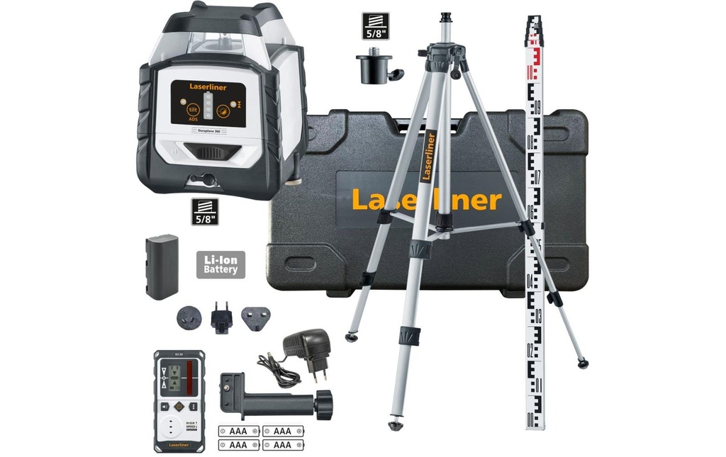 Laserliner Laser à lignes Duraplane 360 Set 175 cm Rouge 20 m