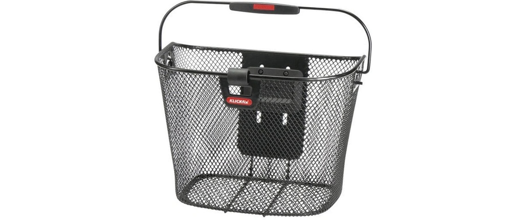 Klick-Fix Panier à vélos Uni avec clip de lampe Noir