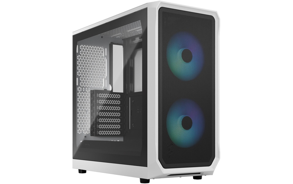 Fractal Design Boîtier d’ordinateur Focus 2 RGB TG Clear Tint Blanc