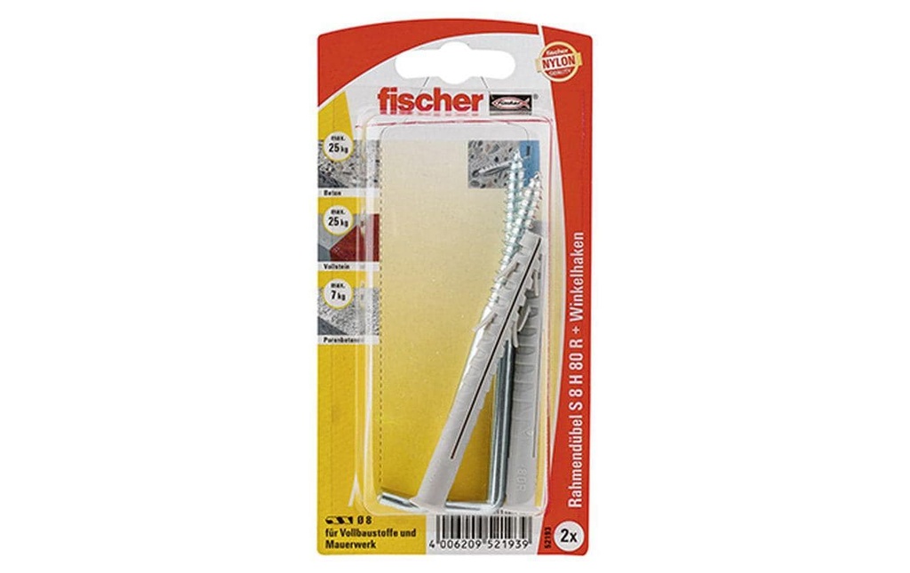 Fischer Cheville à cadre  S 8 H RW, 2 Pièce/s