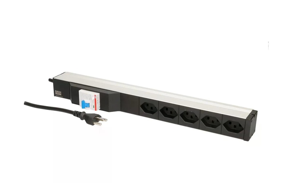 Bachmann PDU 19 5x T23, 1UH, interrupteur Fi, Noir