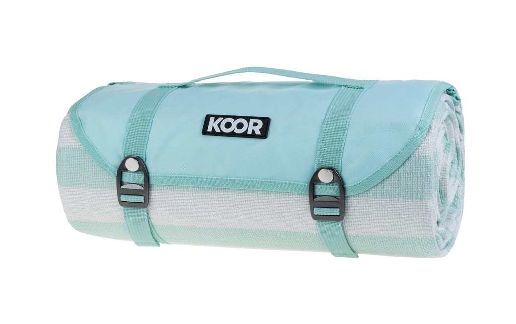 KOOR Couverture de pique-nique Stripes menthe 200 x 300 cm