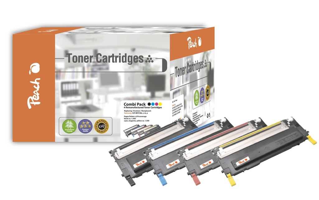Peach Kits de toner Samsung CLT-4072 BK, C, M, Y