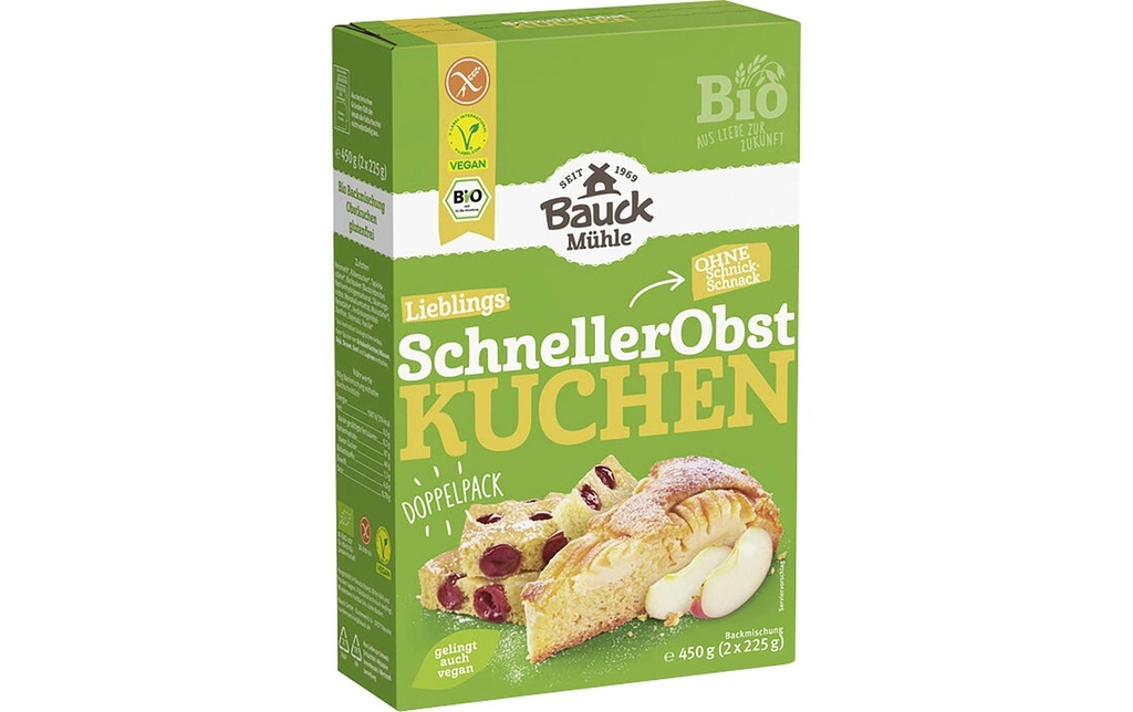 Bauck Mühle Préparation à gâteau Gâteau aux fruits rapide 450 g