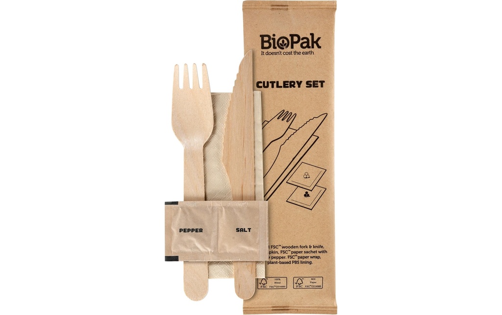 Duni Sets de couverts jetables Biopak Petit 5/1 250 Pièce/s