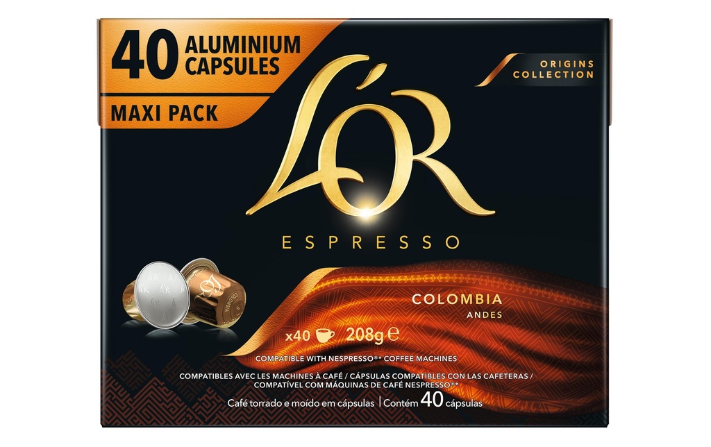 L'Or Capsules de café Colombia 40 pièce