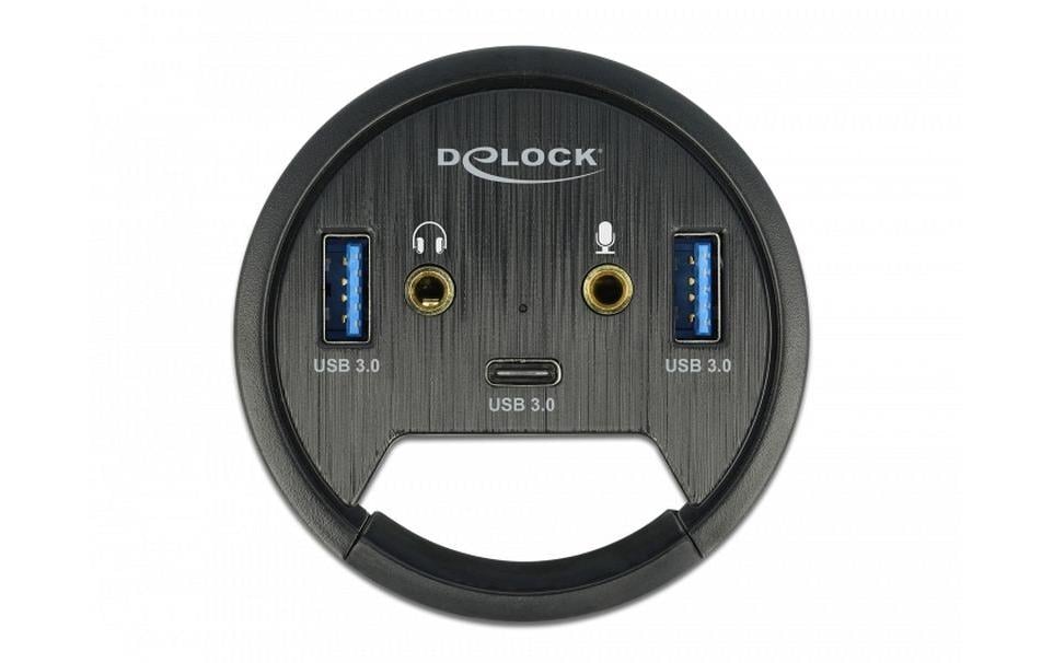 Delock Hub de table USB 3.0 Typ A/C + HD Audio