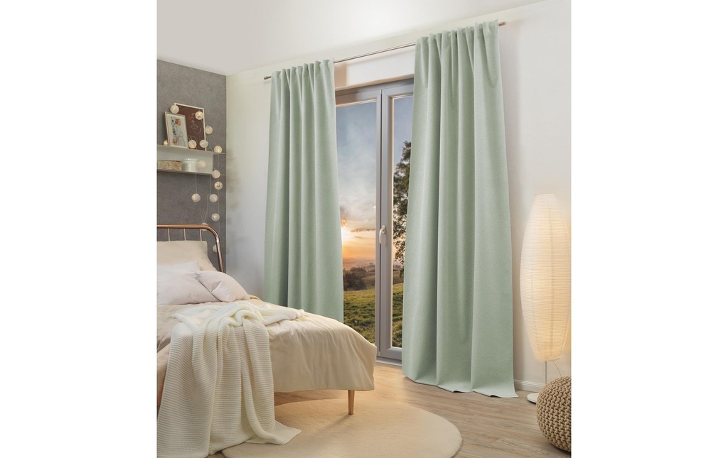 Stotz Decor AG Rideaux opaques avec galons autoplissants Flint, Blackout 135 cm x 300 cm